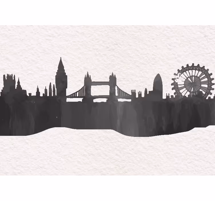 Rolgordijn woonkamer oxford uk skyline zwart - TenStickers