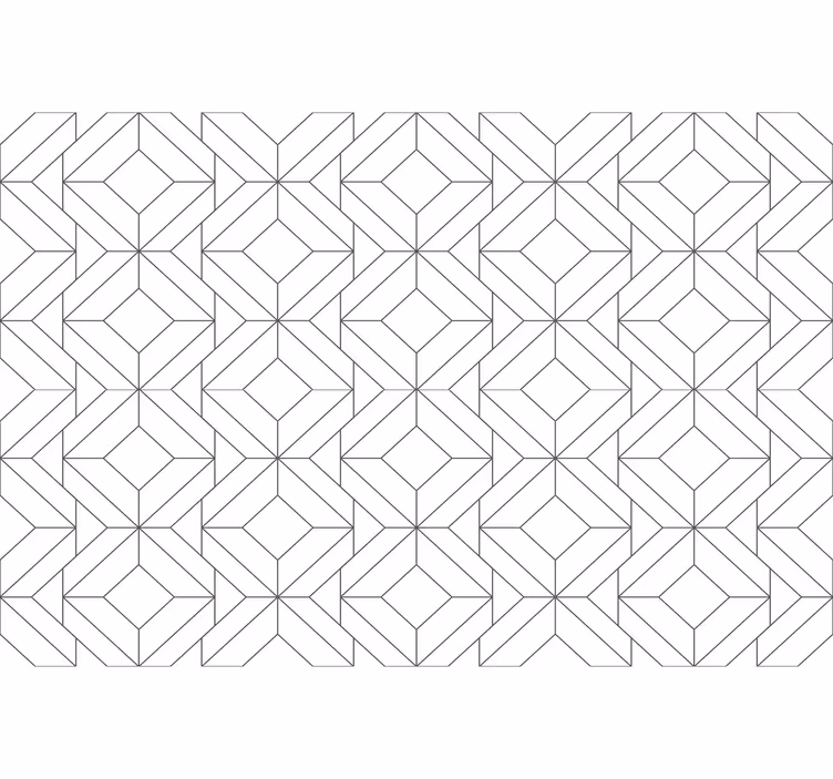 Wit rolgordijn met japandi geometrisch patroon - TenStickers