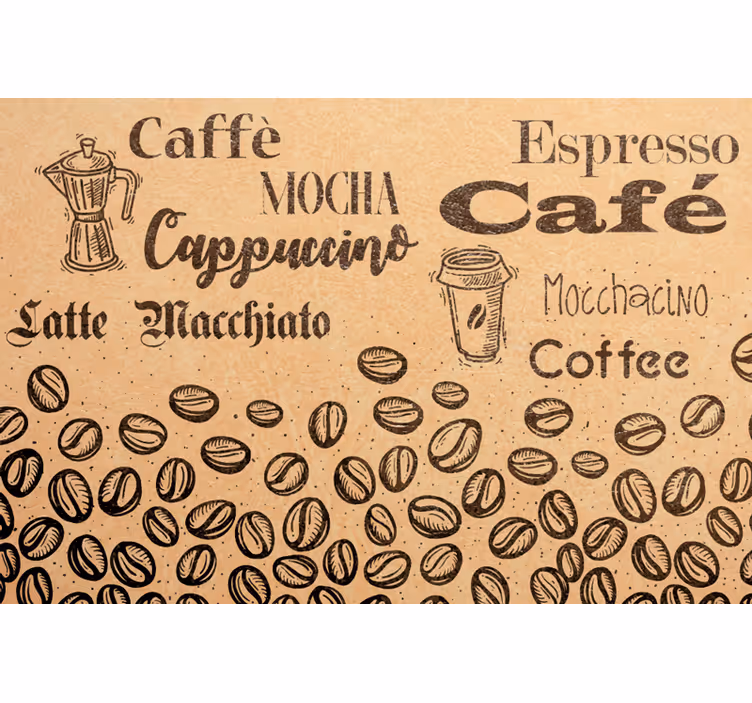 Rolgordijn beige liefdevolle italiaanse koffie - TenStickers