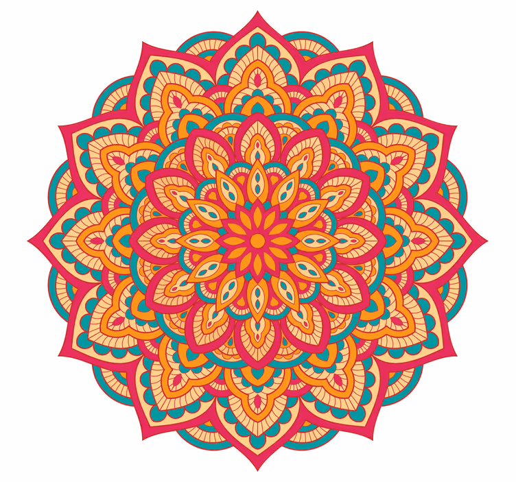 Rolgordijn slaapkamer kleurrijke mandala's - TenStickers