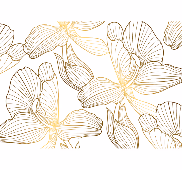 Rolgordijn slaapkamer gouden bloemen - TenStickers