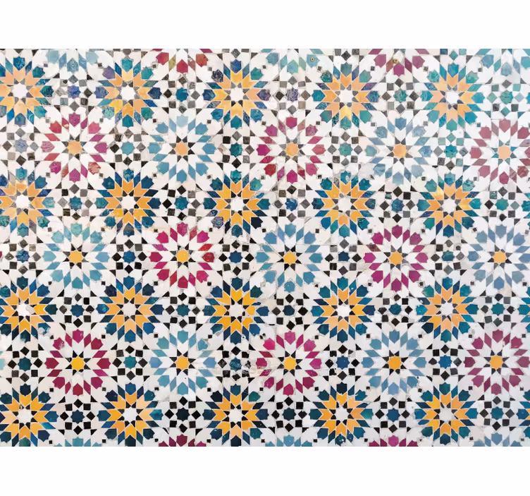 Rolgordijn slaapkamer kleurrijke bloemenmozaïek - TenStickers