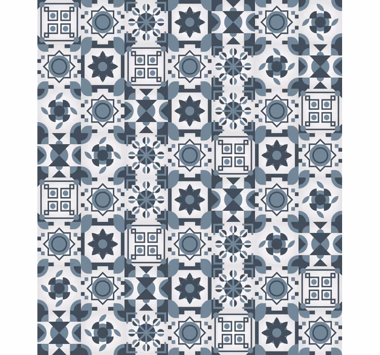 Rolgordijn slaapkamer met geometrisch tegelpatroon - TenStickers