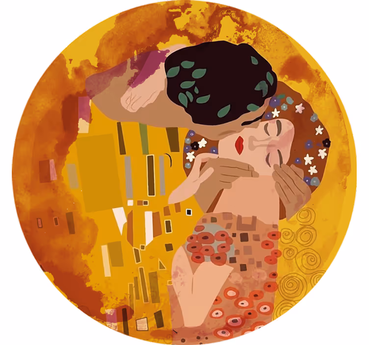 Rolgordijn slaapkamer klimt's kus - TenStickers