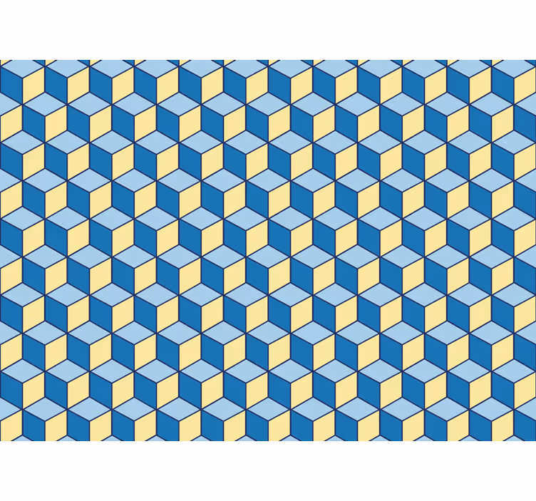 Rolgordijn slaapkamer 3d effect blauwe kubussen - TenStickers