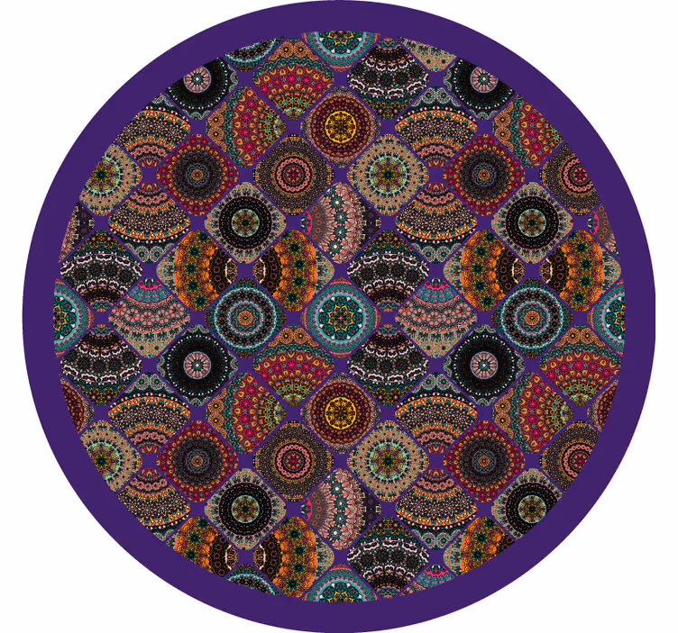 Rolgordijn slaapkamer vintage kleurrijk patchwork - TenStickers