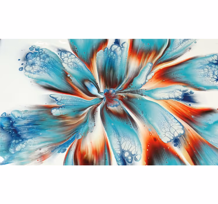 Rolgordijn slaapkamer moderne kunst kleurrijke bloemen - TenStickers