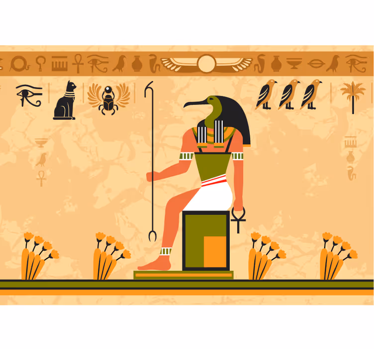 Rolgordijn beige maangod van egypte - TenStickers