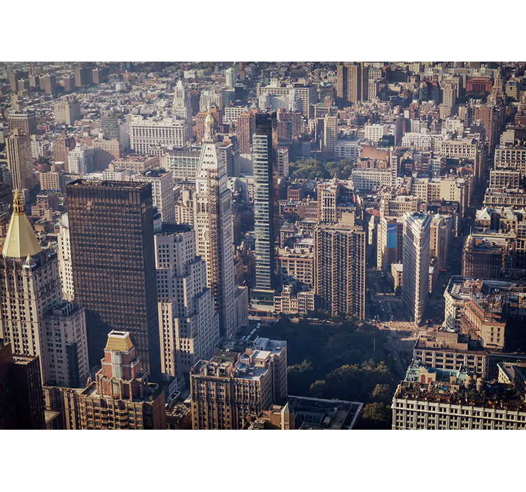 Rolgordijn slaapkamer retro kleuren skyline nyc - TenStickers