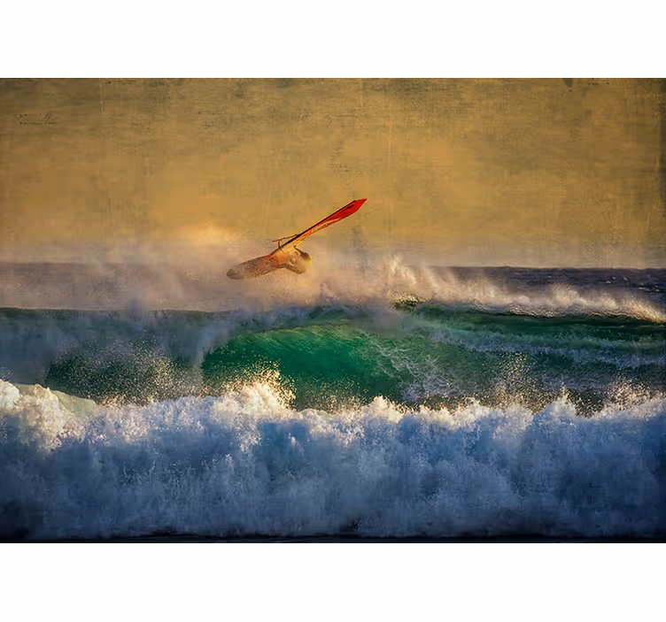 Rolgordijn slaapkamer windsurf golven - TenStickers