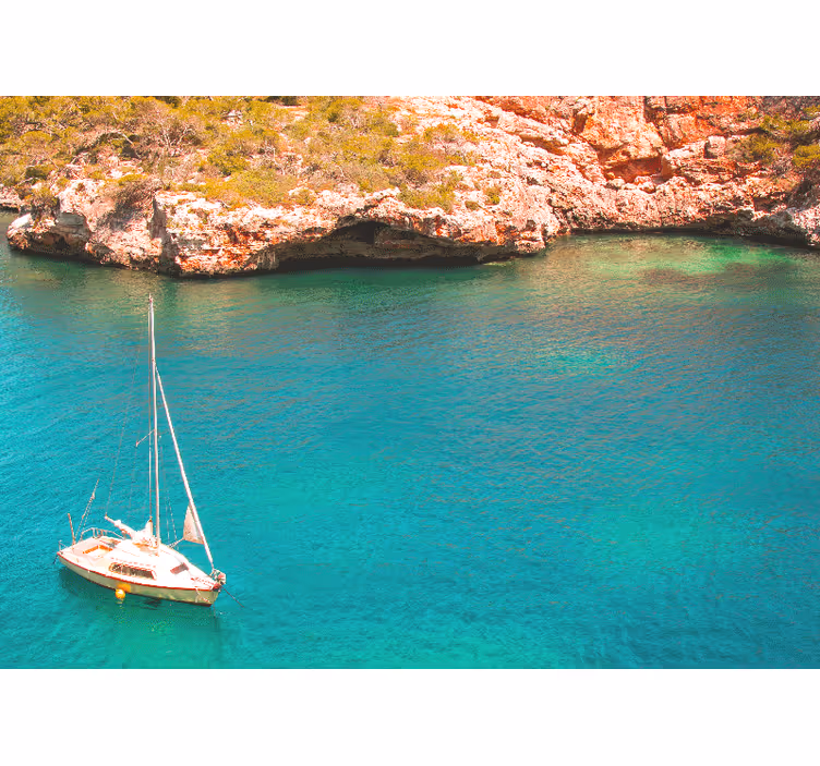 Rolgordijn slaapkamer azure blauw oceaan mallorca - TenStickers