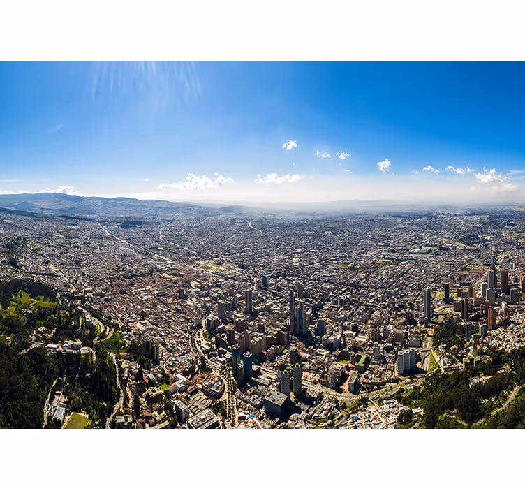 Rolgordijn slaapkamer met uitzicht op bogotá - TenStickers