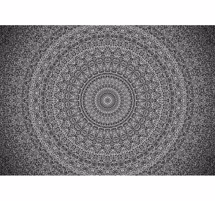 Rolgordijn slaapkamer greyscale mandala - TenStickers