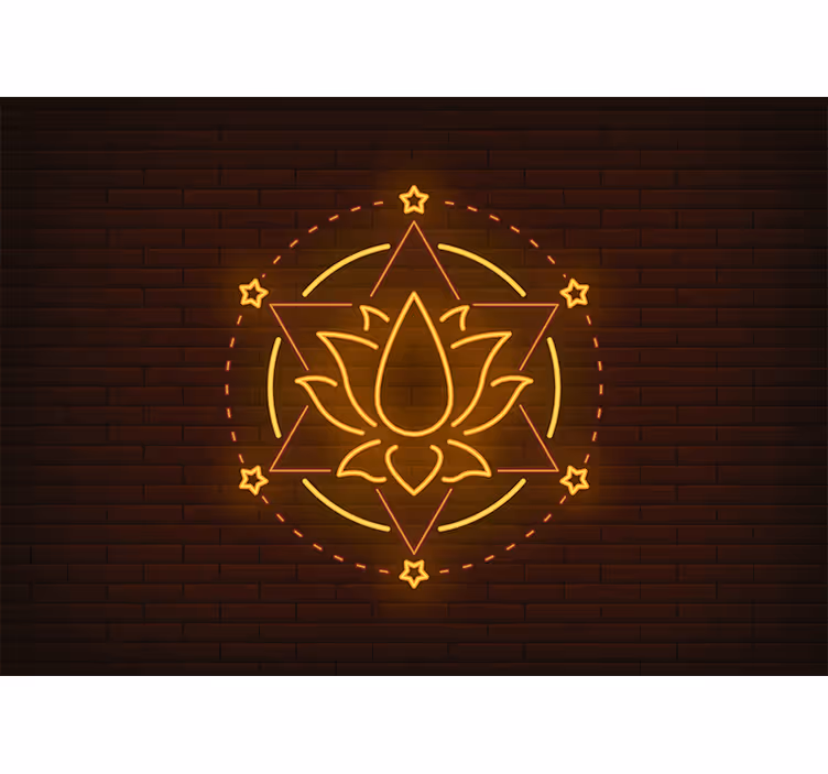 Rolgordijn slaapkamer neon lotus - TenStickers