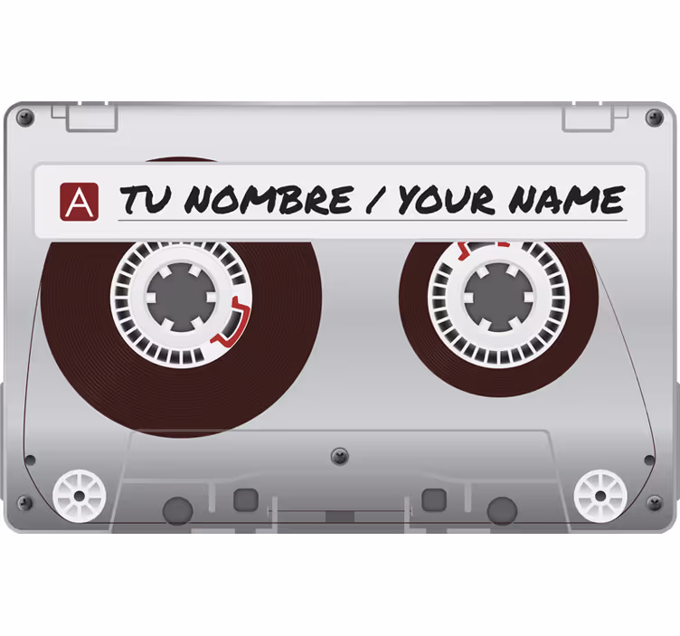 Rolgordijn grijs gepersonaliseerde cassette - TenStickers