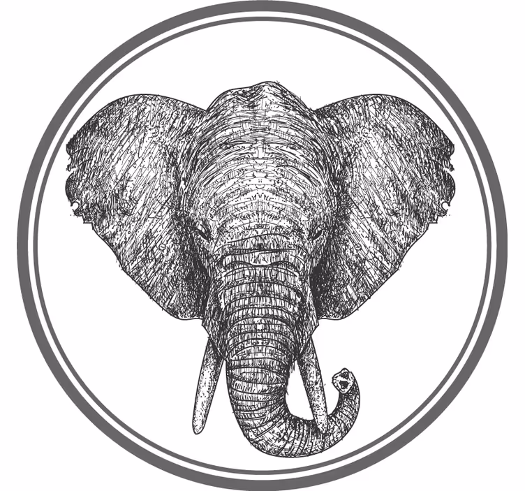 Rolgordijn grijs gray elephant - TenStickers