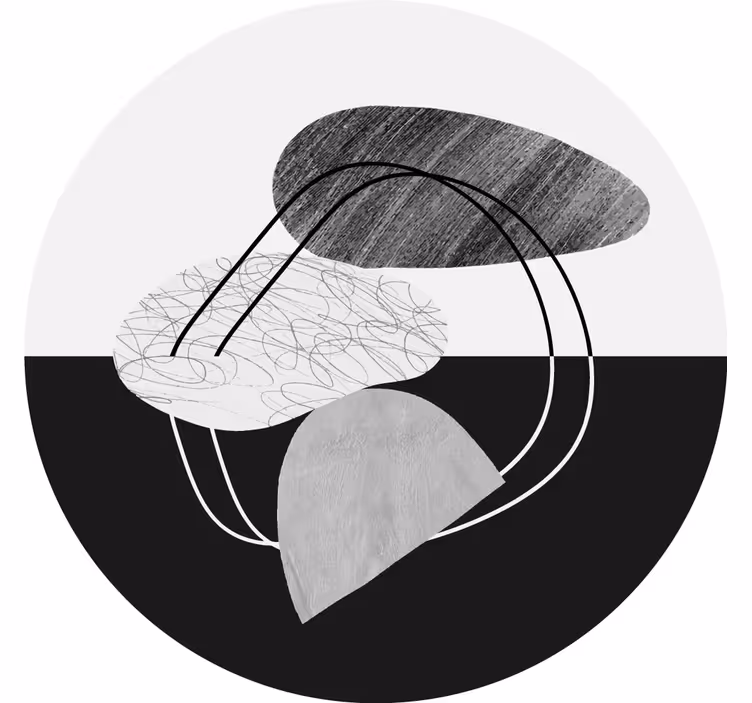 Rolgordijn grijs zwart-witte steen abstractie - TenStickers