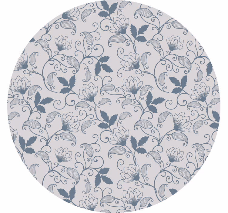 Rolgordijn grijs met bloemenpatroon in blauw hamptons - TenStickers