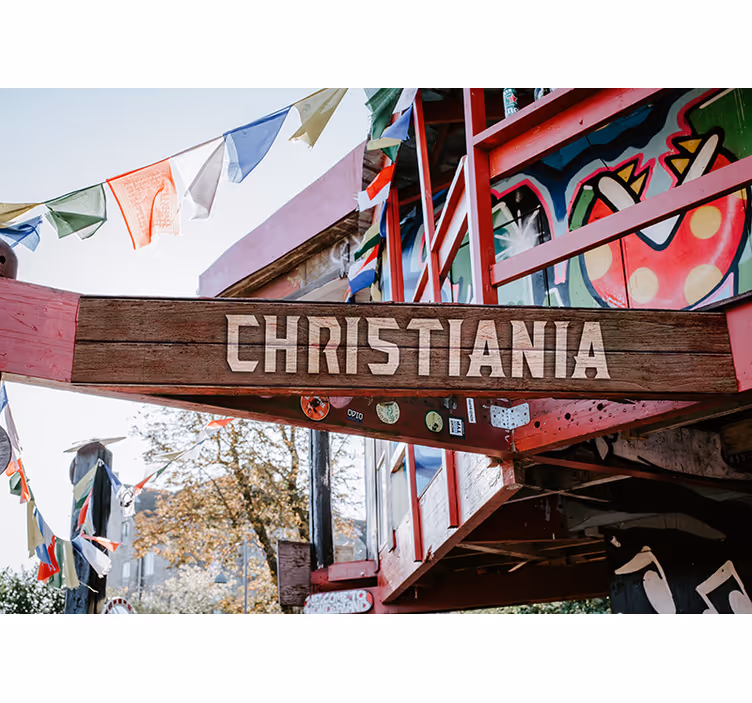 Rolgordijn slaapkamer ingang van christiania kopenhagen - TenStickers