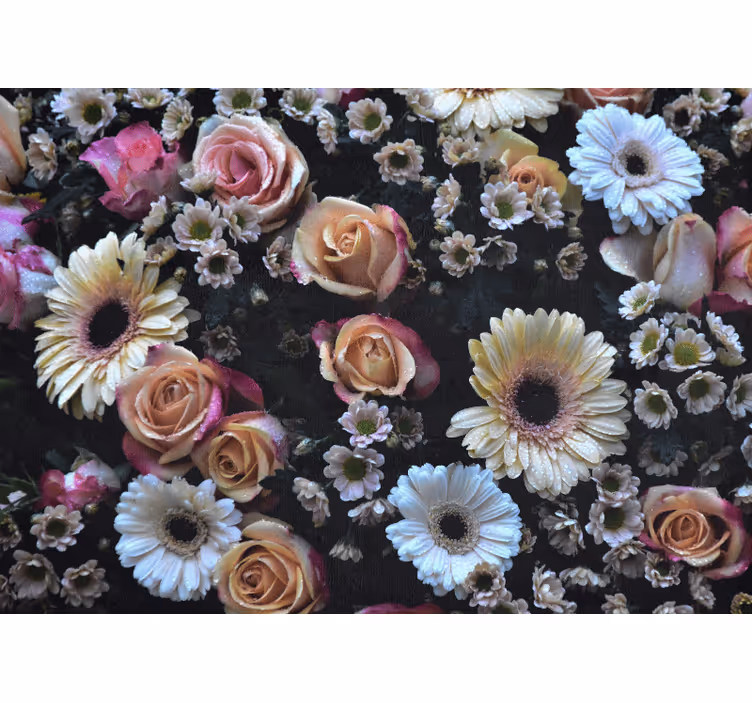 Rolgordijn slaapkamer elegante stijl grote bloemen - TenStickers