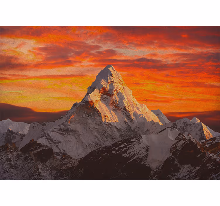 Rolgordijn slaapkamer zonsondergang op himalaya bergen - TenStickers