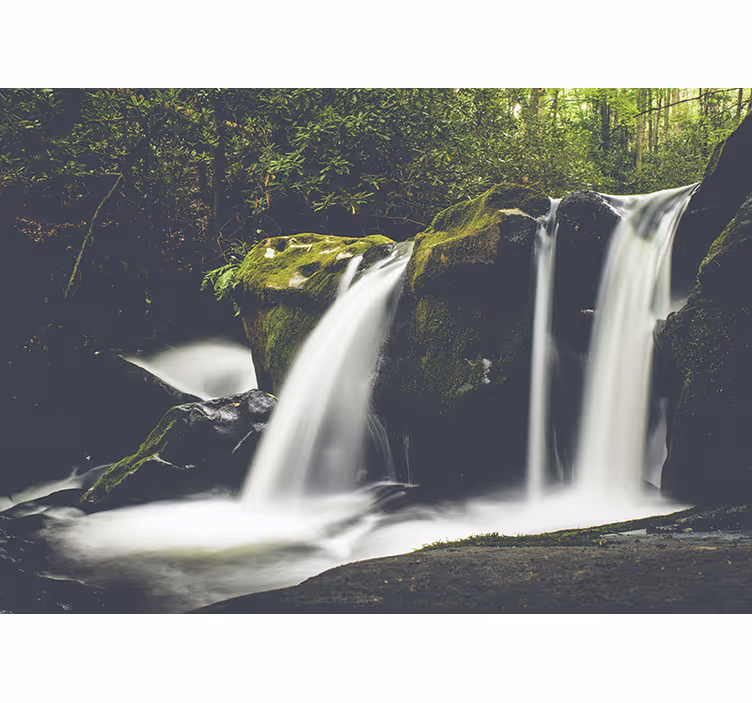 Rolgordijn slaapkamer bos natuur waterval - TenStickers