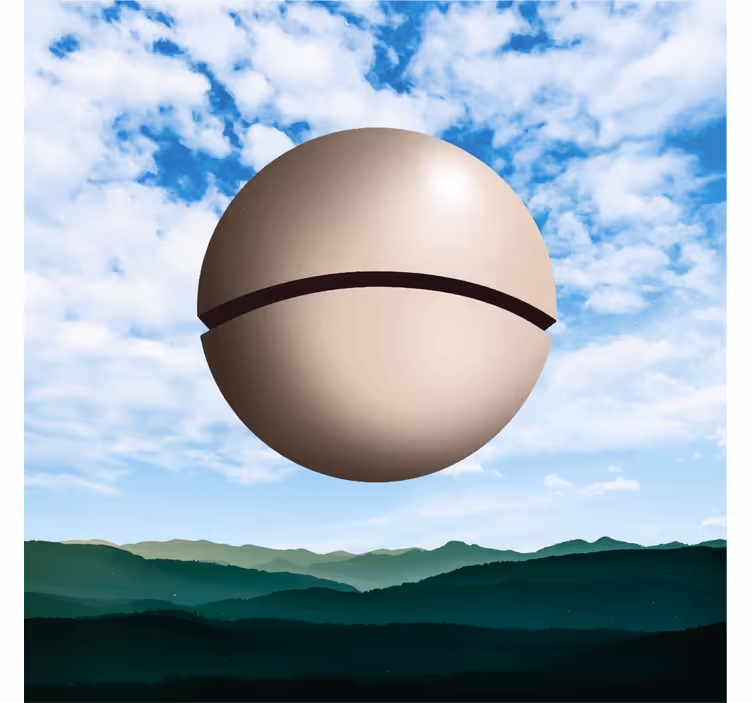 Rolgordijn woonkamer magritte bol - TenStickers