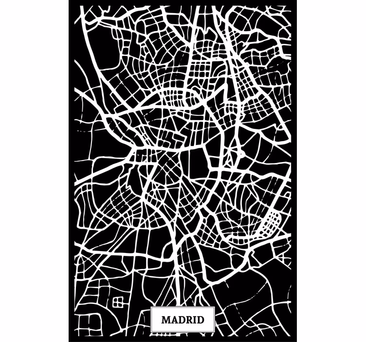 Rolgordijn woonkamer topografische kaart madrid - TenStickers