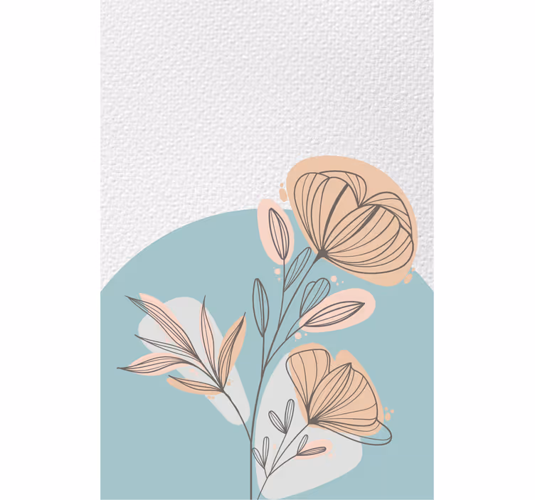 Rolgordijn woonkamer bloemenprint - TenStickers