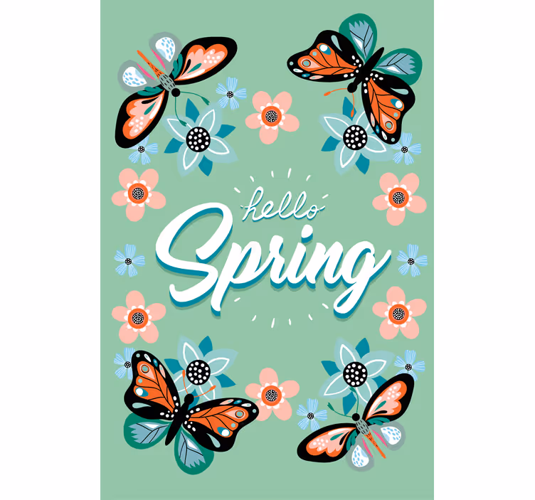 Rolgordijn woonkamer hallo lente - TenStickers