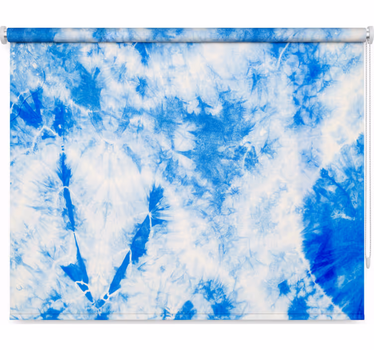 Rolgordijn slaapkamer blauw en wit tie dye - TenStickers