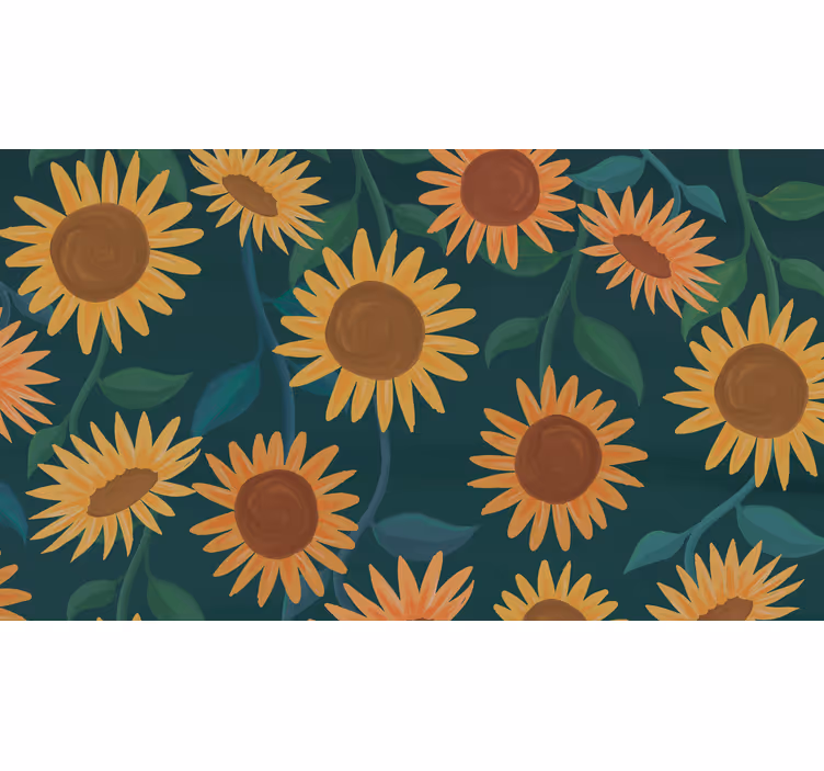 Rolgordijn slaapkamer zonnebloemen plant - TenStickers