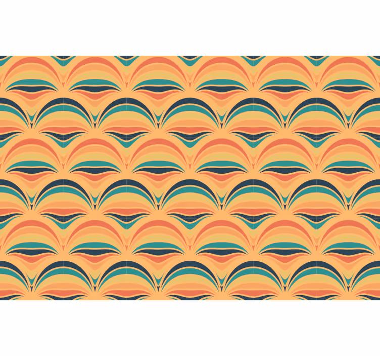Rolgordijn slaapkamer 70's oranje lijnen - TenStickers
