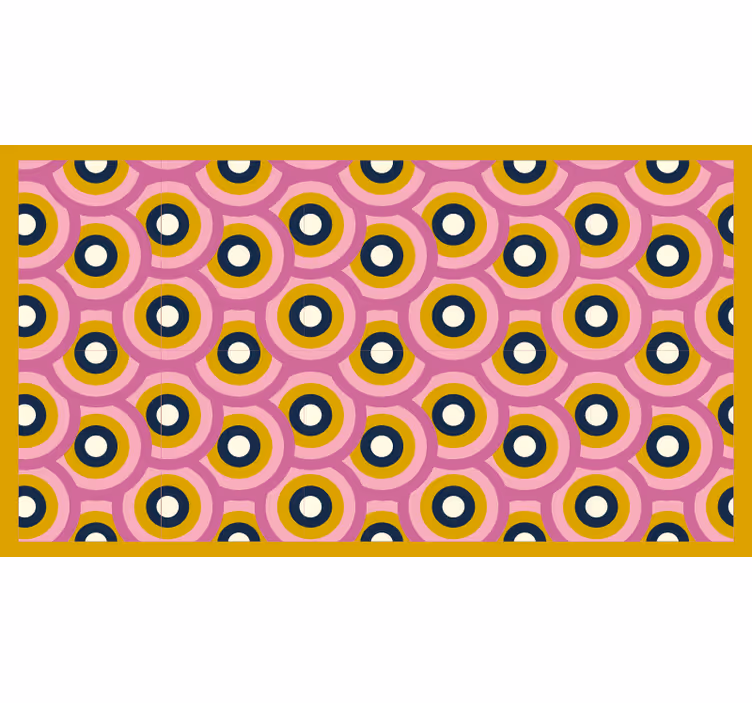 Rolgordijn slaapkamer 70's oranje cirkels - TenStickers