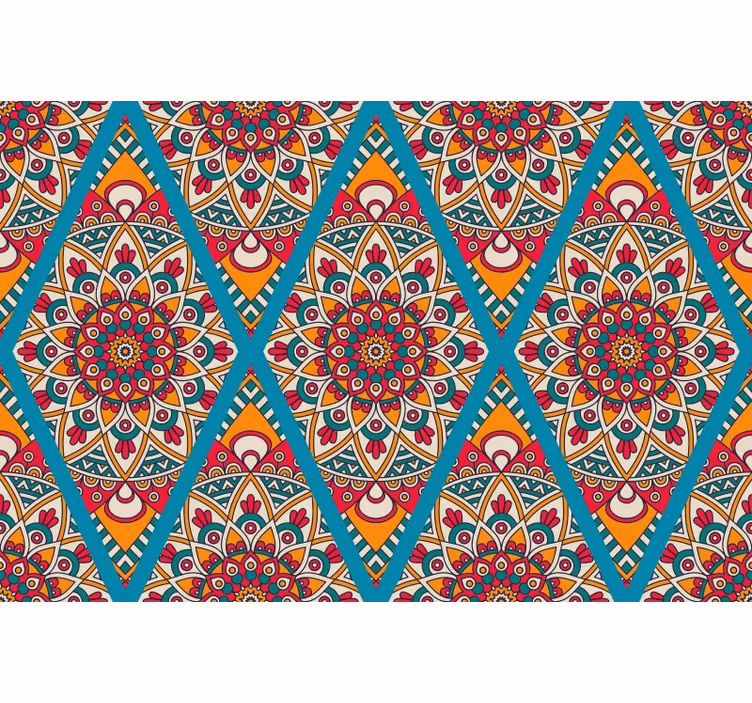 Rolgordijn slaapkamer ornamentale gekleurde vintage patroon - TenStickers