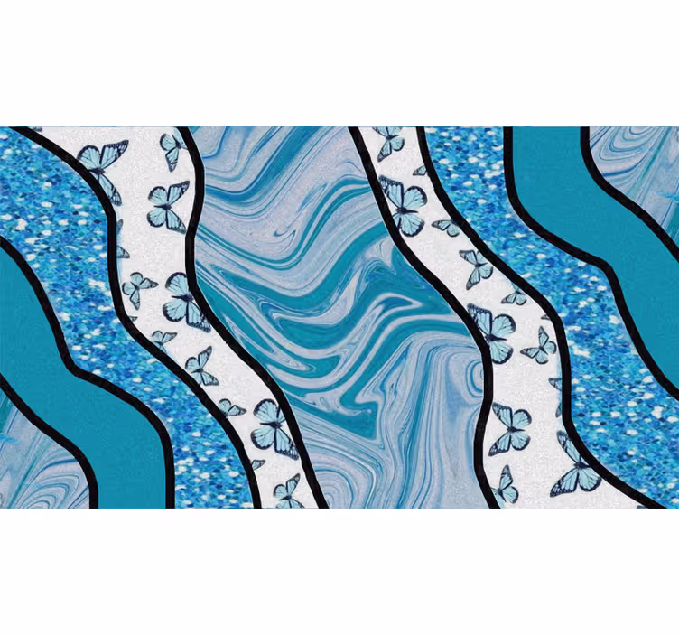 Rolgordijn slaapkamer blauwe textuurstrepen - TenStickers