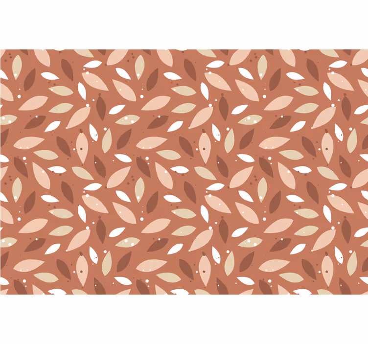 Rolgordijn slaapkamer patroon terracotta bladeren - TenStickers