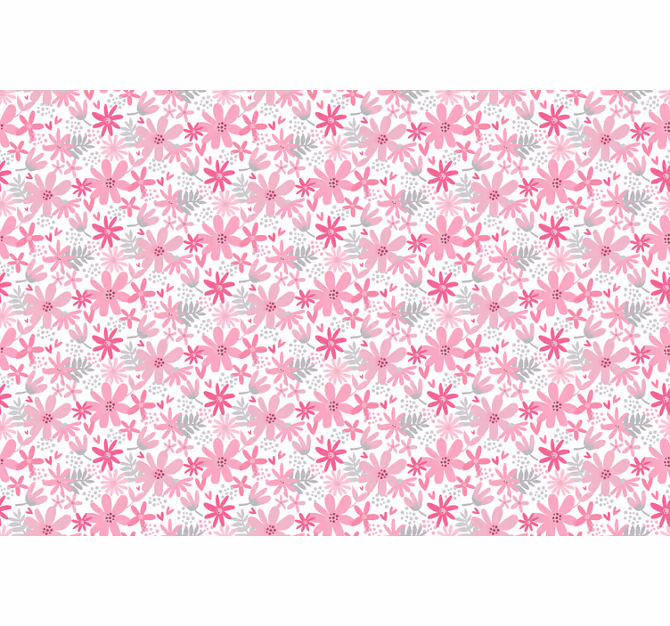 Rolgordijn slaapkamer flowerprint 'yambo' roze - TenStickers