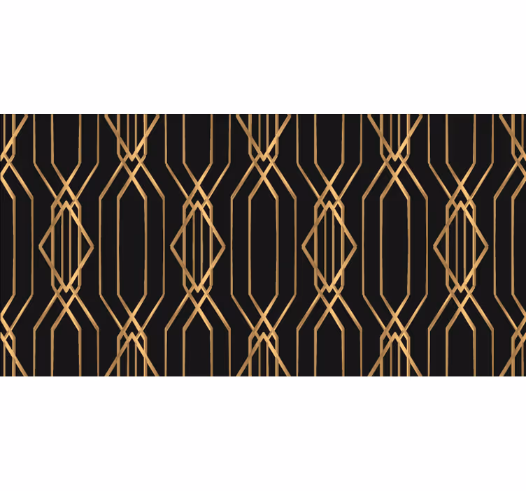 Rolgordijn slaapkamer geometrisch zwart en gouden vierkant - TenStickers