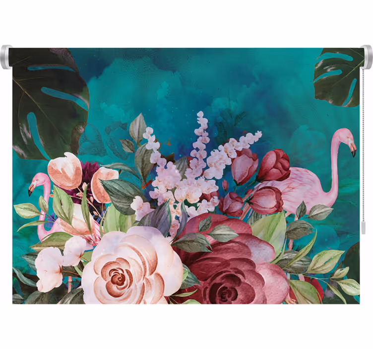 Rolgordijn slaapkamer boheemse bloemen - TenStickers