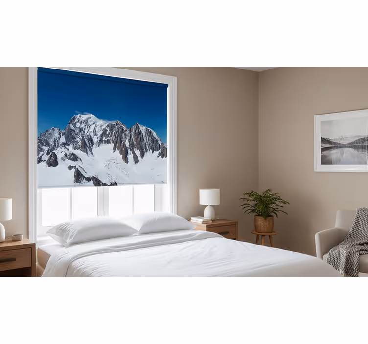 Rolgordijn slaapkamer mont-blanc landschap - TenStickers