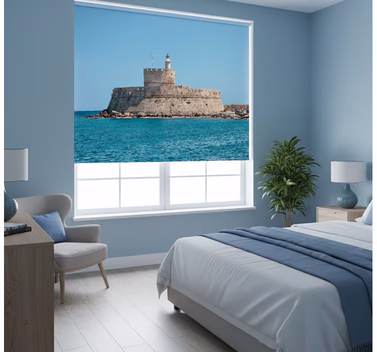 Rolgordijn slaapkamer overblijfselen van de kolos van rhodos - TenStickers