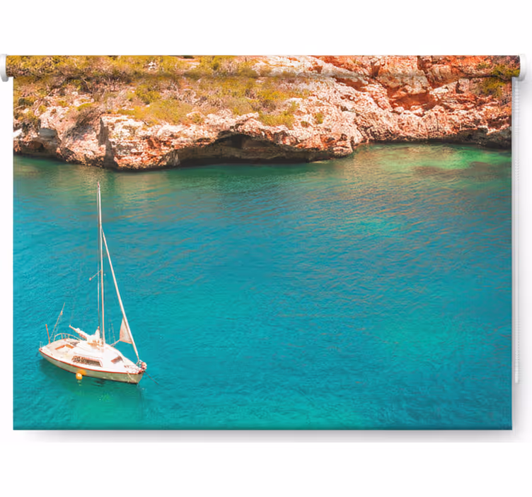 Rolgordijn slaapkamer azuurblauwe oceaan mallorca - TenStickers