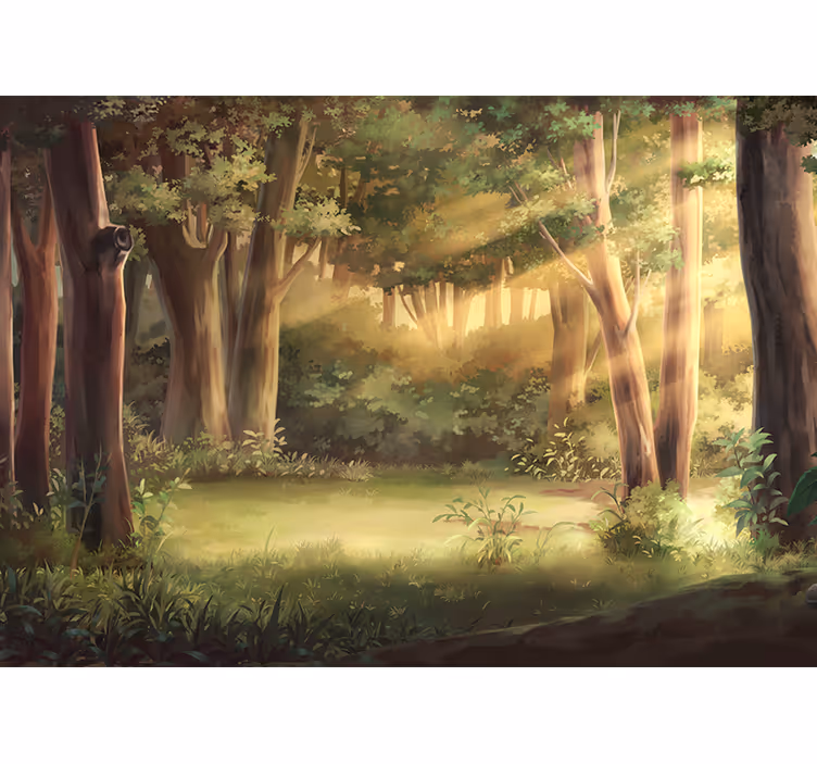 Rolgordijn slaapkamer fantasy forest illustratie - TenStickers