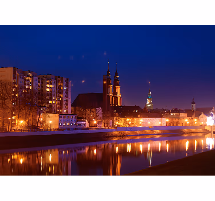 Rolgordijn slaapkamer opole na zonsondergang - TenStickers
