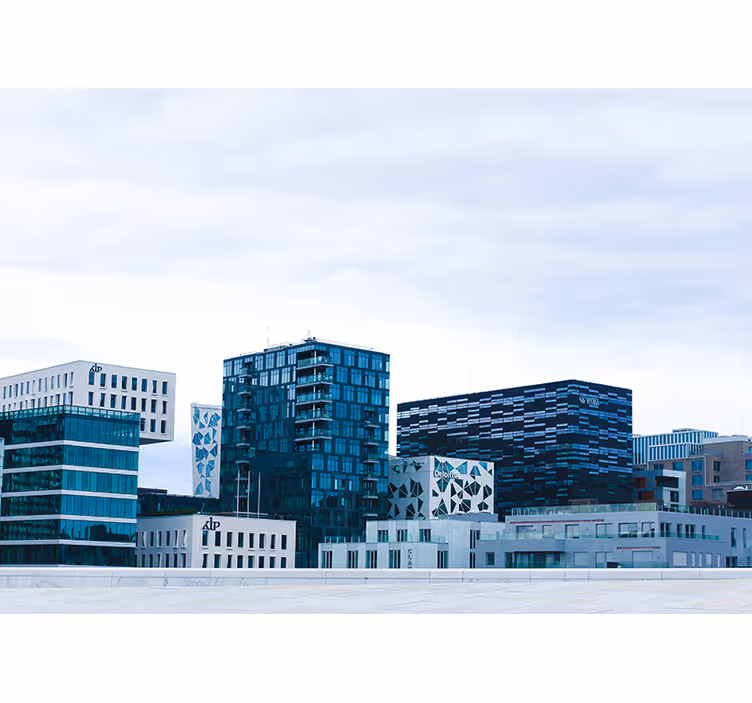 Rolgordijn slaapkamer oslo moderne gebouwen - TenStickers