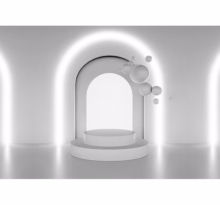 Wit rolgordijn 3d illusie ruimte witte bal - TenStickers