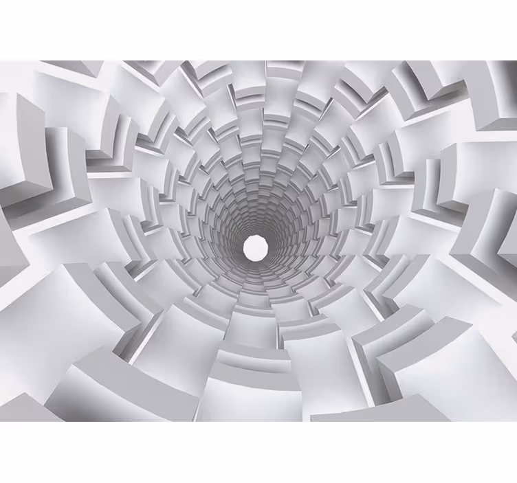 Wit rolgordijn 3d papereffect tunnel - TenStickers