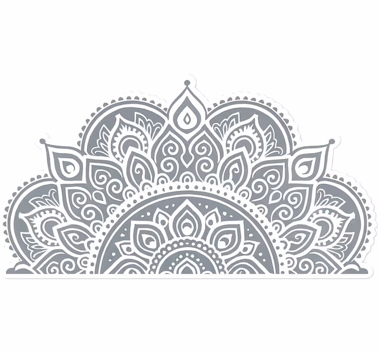 Wit rolgordijn half mandala ontwerp - TenStickers