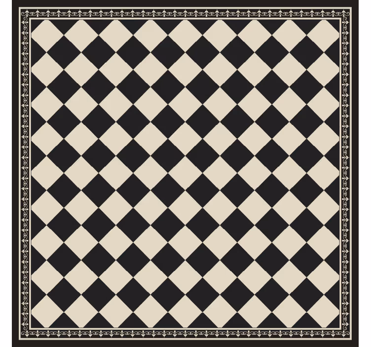 Rolgordijn woonkamer black checkerboard - TenStickers